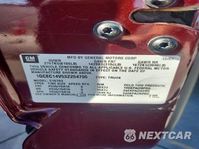Zdjęcie 12 z 12 samochodu: 2003 CHEVROLET SILVERADO C1500 VIN:1GCEC14V53Z254795 - miniatura
