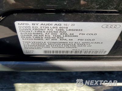 Zdjęcie 12 z 12 samochodu: 2024 AUDI Q4 E-TRON PREMIUM PLUS VIN:WA1L2BFZ7RP021435 - miniatura