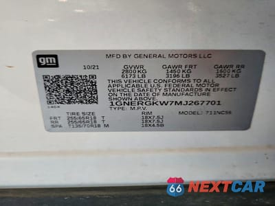 Zdjęcie 13 z 13 samochodu: 2021 CHEVROLET TRAVERSE LT VIN:1GNERGKW7MJ267701 - miniatura