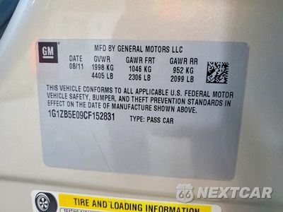 Zdjęcie 13 z 13 samochodu: 2012 CHEVROLET MALIBU LS VIN:1G1ZB5E09CF152831 - miniatura