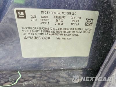 Zdjęcie 12 z 12 samochodu: 2014 CHEVROLET CRUZE LT VIN:1G1PC5SB5E7136634 - miniatura