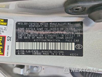Zdjęcie 12 z 12 samochodu: 2021 TOYOTA CAMRY SE VIN:4T1T11AK7MU457494 - miniatura