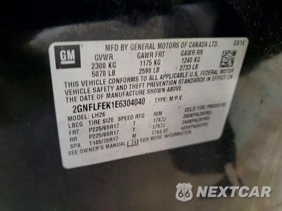 Zdjęcie 14 z 14 samochodu: 2014 CHEVROLET EQUINOX LT VIN:2GNFLFEK1E6304040 - miniatura