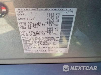 Zdjęcie 13 z 13 samochodu: 2019 NISSAN ROGUE SL VIN:5N1AT2MV5KC818916 - miniatura