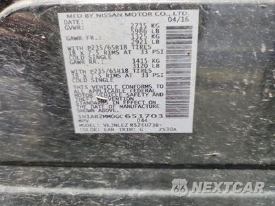 Zdjęcie 14 z 14 samochodu: 2016 NISSAN PATHFINDER SV VIN:5N1AR2MM0GC651703 - miniatura