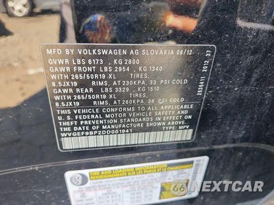 Zdjęcie 13 z 13 samochodu: 2013 VOLKSWAGEN TOUAREG V6 VIN:WVGEF9BP2DD001941 - miniatura