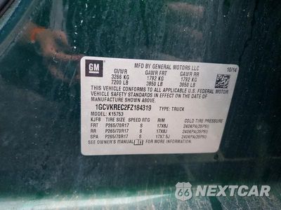 Zdjęcie 12 z 12 samochodu: 2015 CHEVROLET SILVERADO K1500 LT VIN:1GCVKREC2FZ184319 - miniatura