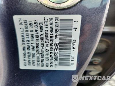 Zdjęcie 12 z 12 samochodu: 2014 HONDA CIVIC LX VIN:19XFB2F5XEE036831 - miniatura