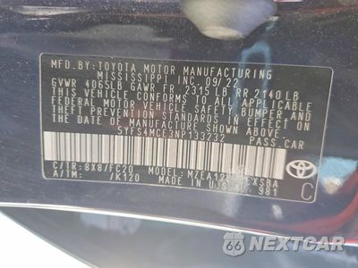 Zdjęcie 12 z 12 samochodu: 2022 TOYOTA COROLLA SE VIN:5YFS4MCE3NP133232 - miniatura