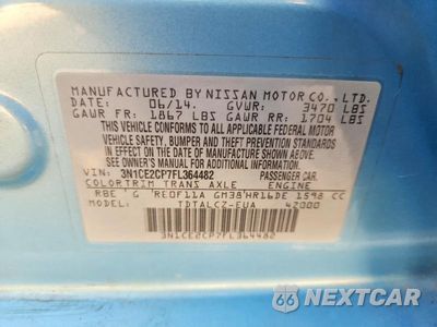 Zdjęcie 12 z 12 samochodu: 2015 NISSAN VERSA NOTE S PLUS VIN:3N1CE2CP7FL364482 - miniatura