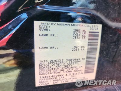 Zdjęcie 12 z 12 samochodu: 2019 NISSAN ALTIMA S VIN:1N4BL4BV6KC133076 - miniatura