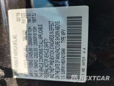 Zdjęcie 14 z 14 samochodu: 2019 HONDA CR-V EXL VIN:5J6RW1H80KA015949 - miniatura