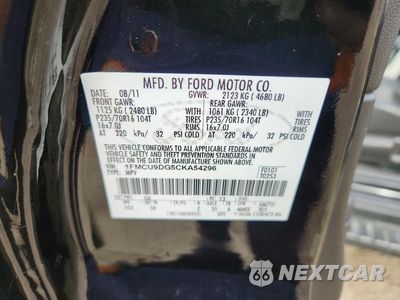 Zdjęcie 12 z 12 samochodu: 2012 FORD ESCAPE XLT VIN:1FMCU9DG5CKA54296 - miniatura