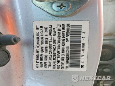 Zdjęcie 12 z 12 samochodu: 2012 HONDA CIVIC LX VIN:19XFB2F56CE320485 - miniatura