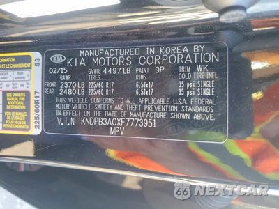 Zdjęcie 12 z 12 samochodu: 2015 KIA SPORTAGE LX VIN:KNDPB3ACXF7773951 - miniatura