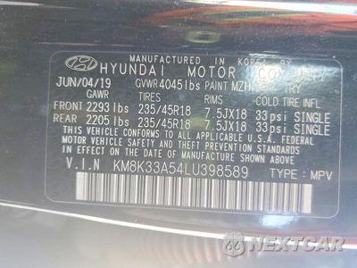 Zdjęcie 14 z 14 samochodu: 2020 HYUNDAI KONA LIMITED VIN:KM8K33A54LU398589 - miniatura