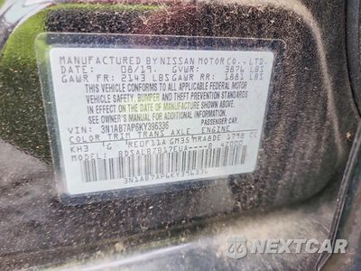 Zdjęcie 12 z 12 samochodu: 2019 NISSAN SENTRA S VIN:3N1AB7AP6KY396336 - miniatura