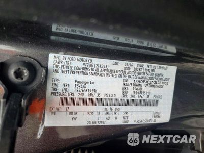 Zdjęcie 12 z 12 samochodu: 2016 FORD FOCUS S VIN:1FADP3E27GL331052 - miniatura