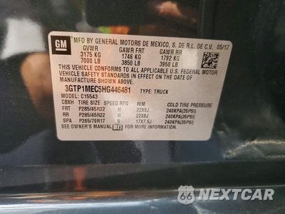 Zdjęcie 12 z 12 samochodu: 2017 GMC SIERRA C1500 SLE VIN:3GTP1MEC5HG446481 - miniatura