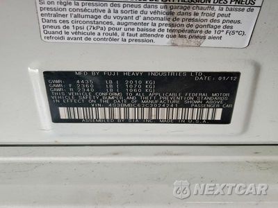 Zdjęcie 12 z 12 samochodu: 2012 SUBARU LEGACY 2.5I PREMIUM VIN:4S3BMBC63C3024241 - miniatura