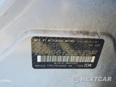 Zdjęcie 12 z 12 samochodu: 2021 MITSUBISHI MIRAGE G4 ES VIN:ML32FUFJ7MHF02631 - miniatura