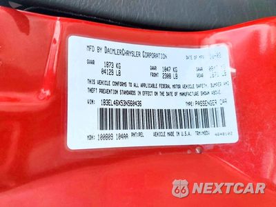 Zdjęcie 12 z 12 samochodu: 2003 DODGE STRATUS SE VIN:1B3EL46X53N560436 - miniatura