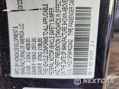 Zdjęcie 12 z 12 samochodu: 2023 HONDA ACCORD HYBRID SPORT VIN:1HGCY2F54PA023422 - miniatura