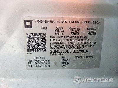 Zdjęcie 13 z 13 samochodu: 2019 CHEVROLET TRAX 1LT VIN:3GNCJLSB0KL279814 - miniatura