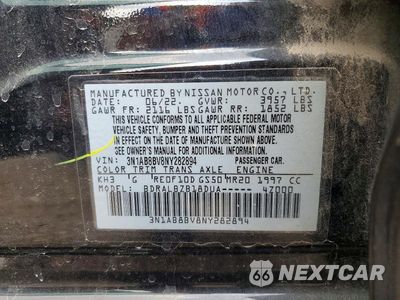 Zdjęcie 12 z 12 samochodu: 2022 NISSAN SENTRA S VIN:3N1AB8BV8NY282894 - miniatura