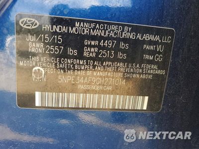 Zdjęcie 12 z 12 samochodu: 2016 HYUNDAI SONATA SPORT VIN:5NPE34AF9GH271014 - miniatura