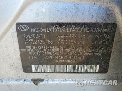 Zdjęcie 12 z 12 samochodu: 2012 HYUNDAI SONATA LIMITED 2.0T VIN:5NPEC4ABXCH411501 - miniatura