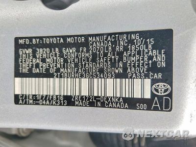 Zdjęcie 13 z 13 samochodu: 2016 TOYOTA COROLLA LE VIN:2T1BURHE3GC534093 - miniatura