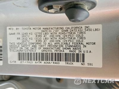 Zdjęcie 12 z 12 samochodu: 2007 TOYOTA TACOMA V6 VIN:5TELU42NX7Z376913 - miniatura