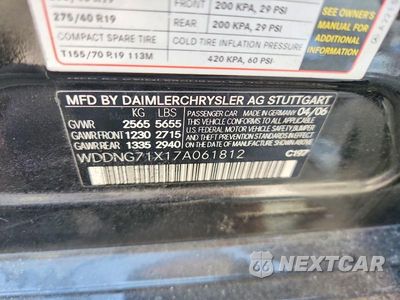 Zdjęcie 12 z 12 samochodu: 2007 MERCEDES-BENZ S 550 VIN:WDDNG71X17A061812 - miniatura