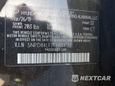 Zdjęcie 13 z 13 samochodu: 2019 HYUNDAI ELANTRA LIMITED VIN:5NPD84LF2KH484132 - miniatura