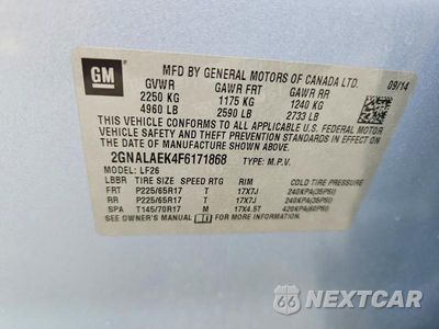 Zdjęcie 12 z 12 samochodu: 2015 CHEVROLET EQUINOX LS VIN:2GNALAEK4F6171868 - miniatura