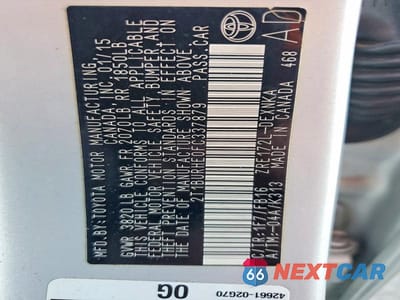 Zdjęcie 12 z 12 samochodu: 2015 TOYOTA COROLLA LE VIN:2T1BURHE0FC337879 - miniatura