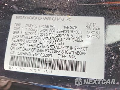 Zdjęcie 14 z 14 samochodu: 2017 HONDA CR-V TOURING VIN:5J6RW2H91HL026003 - miniatura