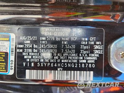 Zdjęcie 13 z 13 samochodu: 2022 KIA TELLURIDE S VIN:5XYP64HC5NG218780 - miniatura