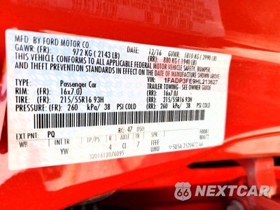 Zdjęcie 12 z 12 samochodu: 2017 FORD FOCUS SE VIN:1FADP3FE9HL213627 - miniatura