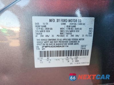 Zdjęcie 13 z 13 samochodu: 2022 FORD EDGE SE VIN:2FMPK4G93NBA26114 - miniatura
