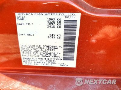 Zdjęcie 12 z 12 samochodu: 2022 NISSAN ALTIMA SR VIN:1N4BL4CV7NN417789 - miniatura