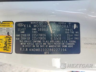 Zdjęcie 13 z 13 samochodu: 2008 KIA SEDONA LX VIN:KNDMB233286227194 - miniatura