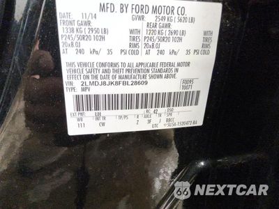 Zdjęcie 12 z 12 samochodu: 2015 LINCOLN MKX VIN:2LMDJ8JK8FBL28609 - miniatura