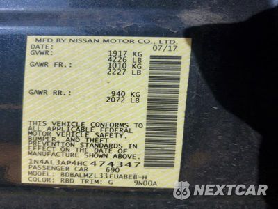Zdjęcie 12 z 12 samochodu: 2017 NISSAN ALTIMA 2.5 SV VIN:1N4AL3AP4HC474347 - miniatura