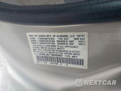 Zdjęcie 13 z 13 samochodu: 2008 HONDA ODYSSEY EXL VIN:5FNRL38718B400907 - miniatura