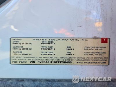 Zdjęcie 12 z 12 samochodu: 2014 TESLA MODEL S VIN:5YJSA1H18EFP50408 - miniatura