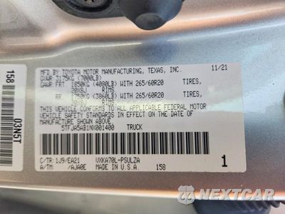 Zdjęcie 12 z 12 samochodu: 2022 TOYOTA TUNDRA CREWMAX LIMITED VIN:5TFJA5AB1NX001400 - miniatura