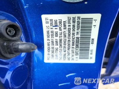 Zdjęcie 12 z 12 samochodu: 2021 HONDA CIVIC EX VIN:19XFC1F36ME008349 - miniatura