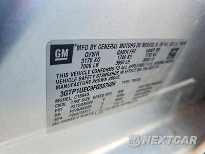 Zdjęcie 12 z 12 samochodu: 2015 GMC SIERRA C1500 SLE VIN:3GTP1UEC9FG507988 - miniatura